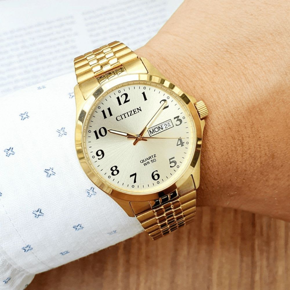 Reloj Citizen Quartz BF5002-99P Dorado Acero Elástico Hombre2