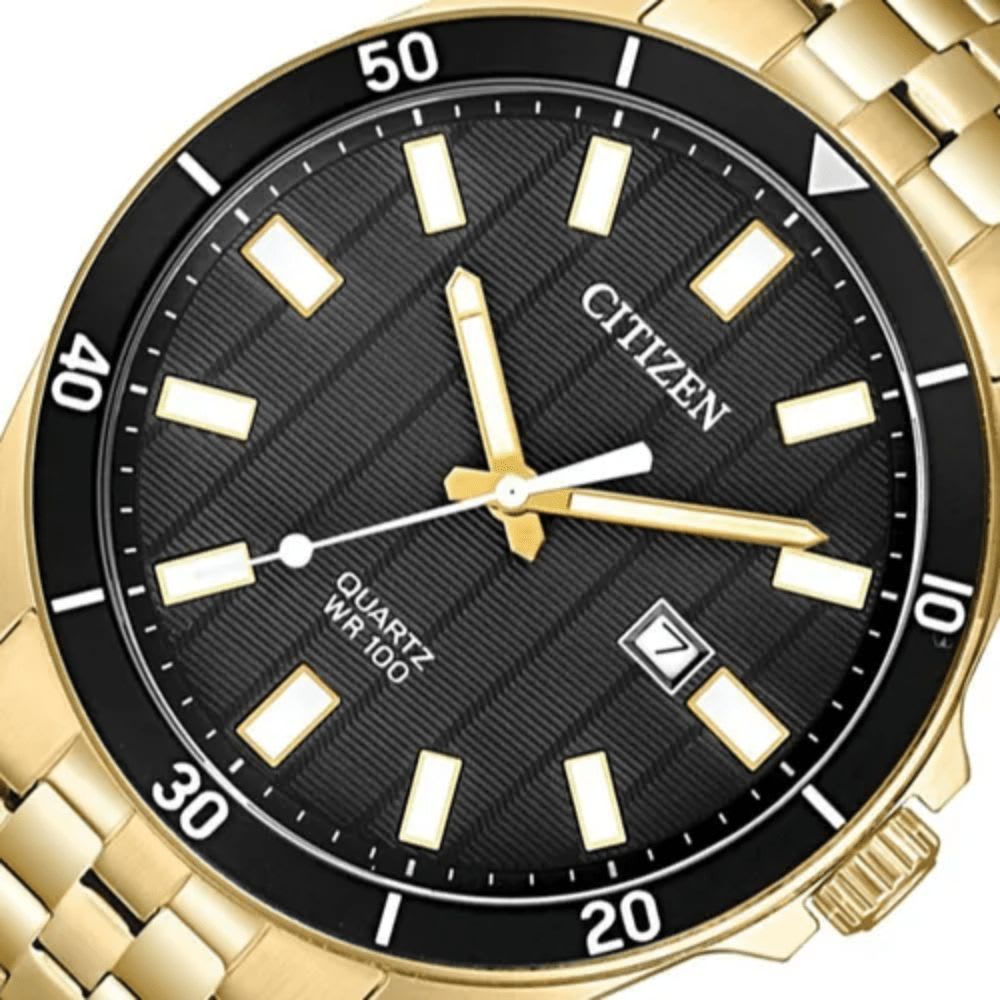 Reloj Citizen Quartz BI5052-59E Dorado Acero Dial Negro Hombre6