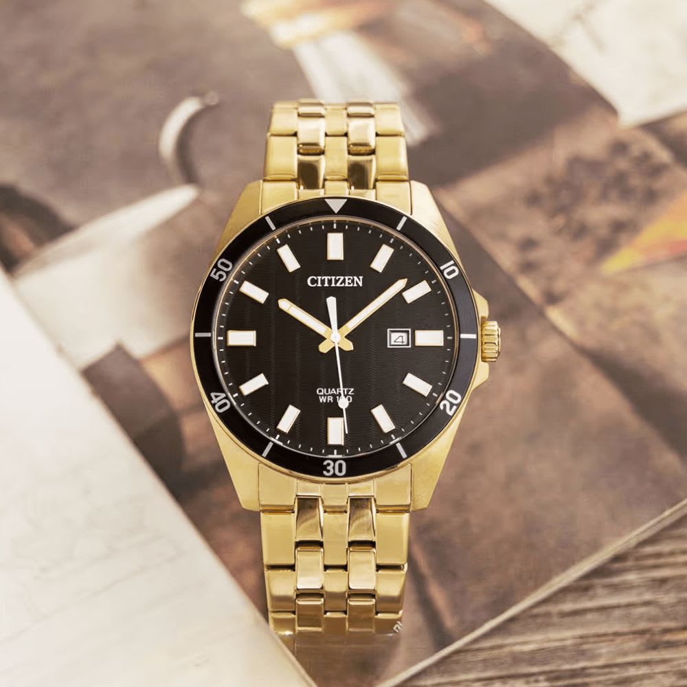 Reloj Citizen Quartz BI5052-59E Dorado Acero Dial Negro Hombre5