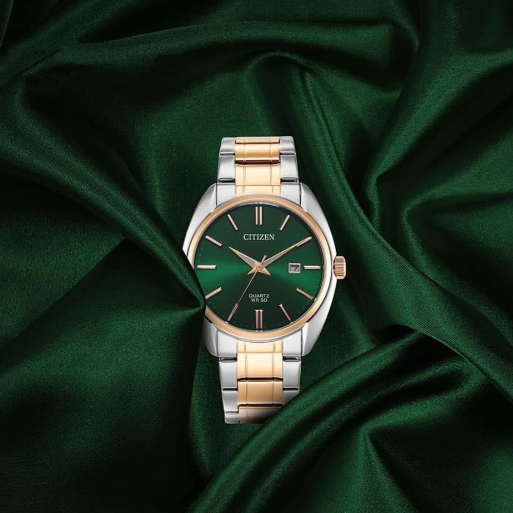 Reloj Citizen Quartz BI5104-57Z Bicolor Acero Dial Verde Hombre6