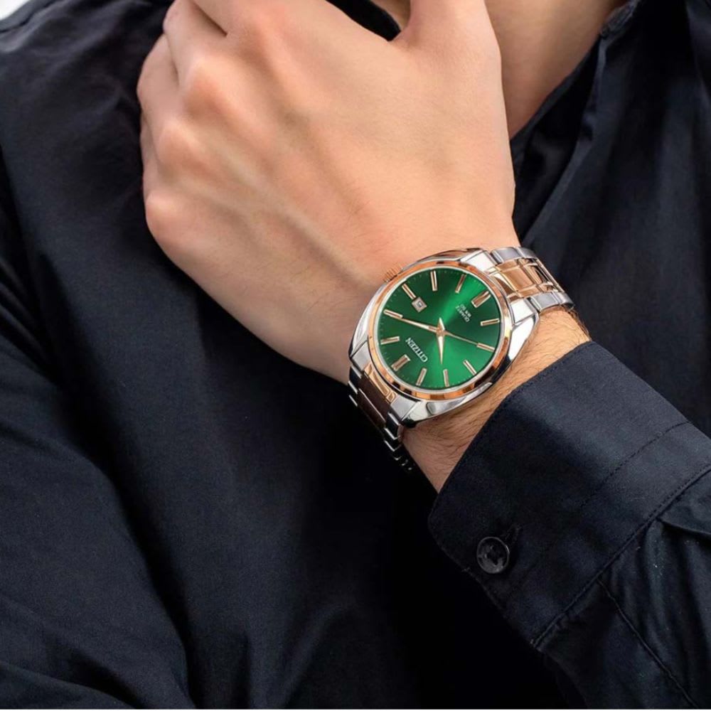 Reloj Citizen Quartz BI5104-57Z Bicolor Acero Dial Verde Hombre2