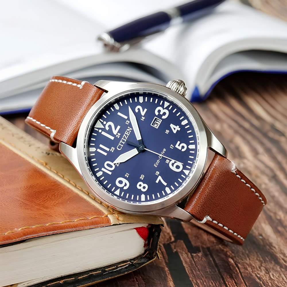 Reloj Citizen Eco-Drive BM6838-17L Plateado Acero Cuero Hombre4