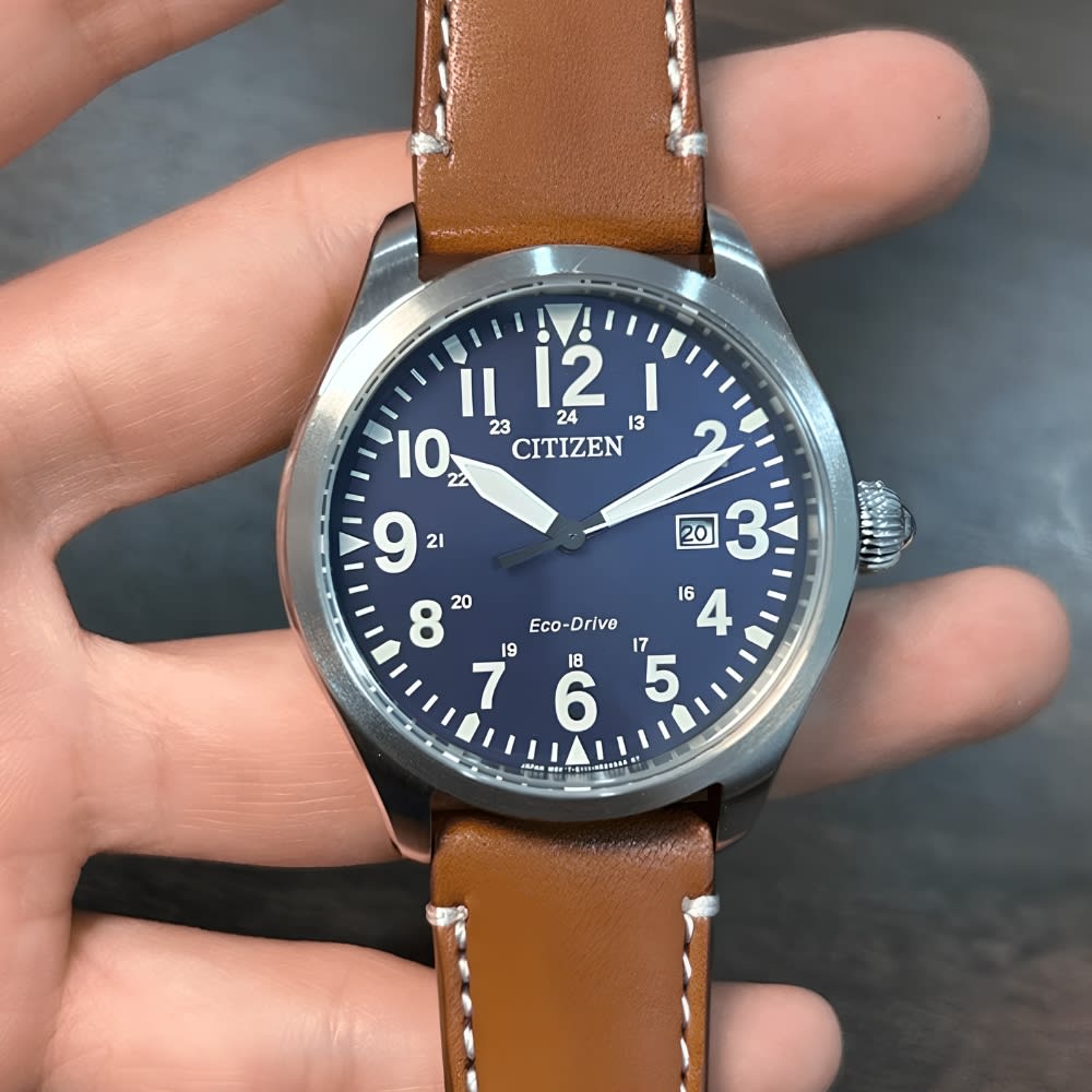 Reloj Citizen Eco-Drive BM6838-17L Plateado Acero Cuero Hombre2