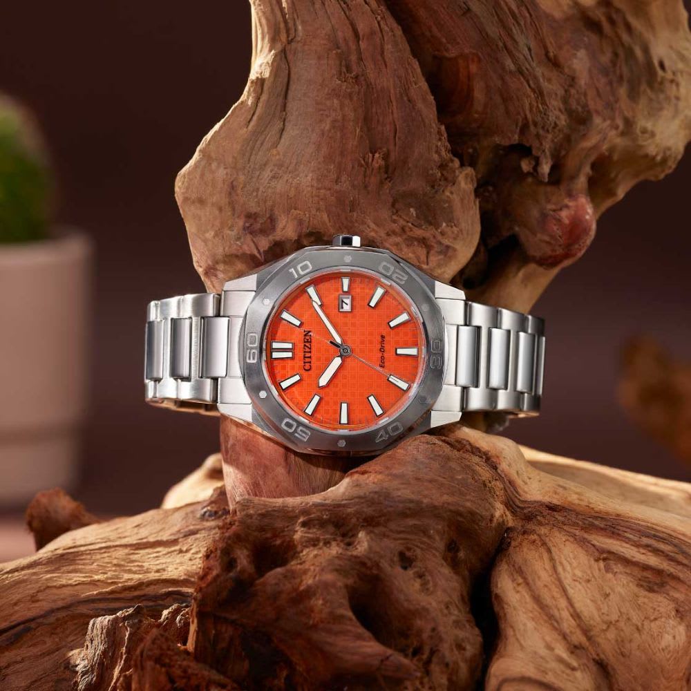 Reloj Citizen Eco-Drive BM7630-80Z Plateado Dial Naranjo Acero Hombre6