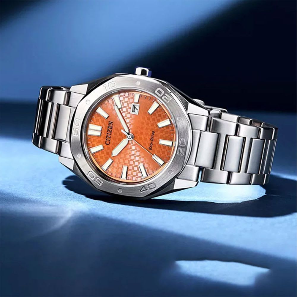 Reloj Citizen Eco-Drive BM7630-80Z Plateado Dial Naranjo Acero Hombre3