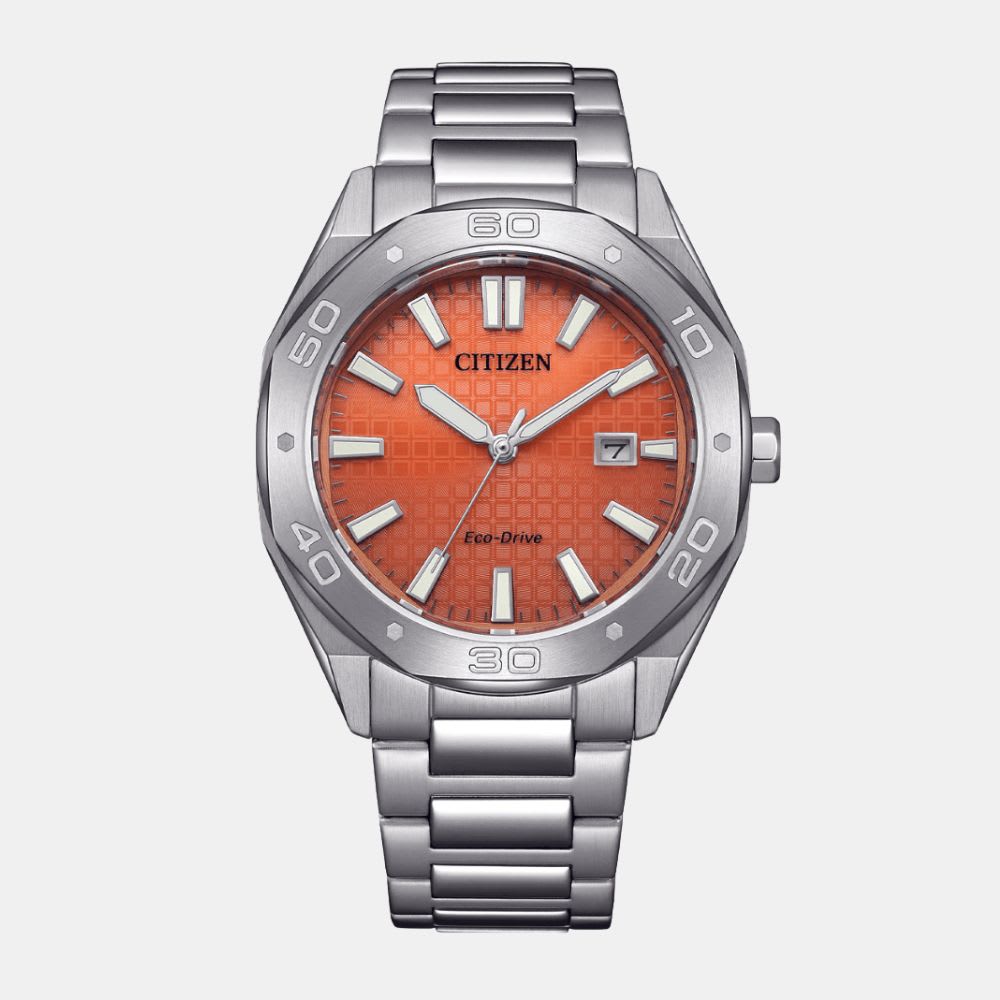 Reloj Citizen Eco-Drive BM7630-80Z Plateado Dial Naranjo Acero Hombre1