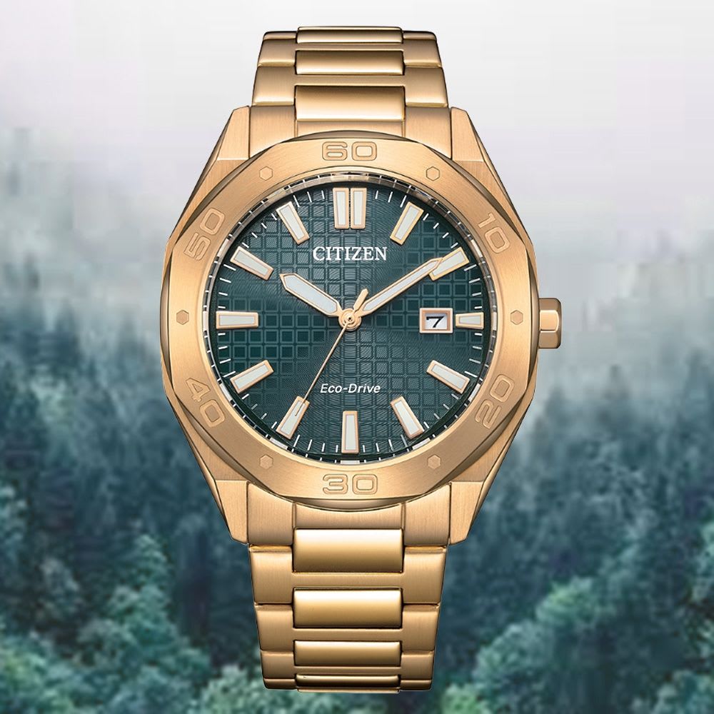 Reloj Citizen Eco-Drive BM7633-81X Golden Rose Dial Verde Acero Hombre6