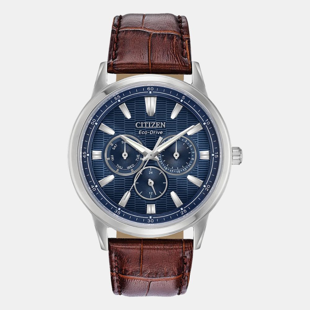 Reloj Citizen Eco-Drive BU2070-12L Plateado Dial Azul Cuero Hombre1