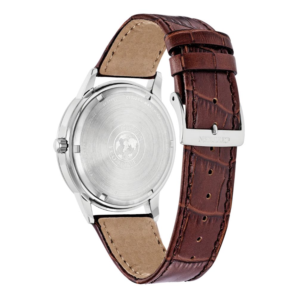 Reloj Citizen Eco-Drive BU2070-12L Plateado Dial Azul Cuero Hombre5