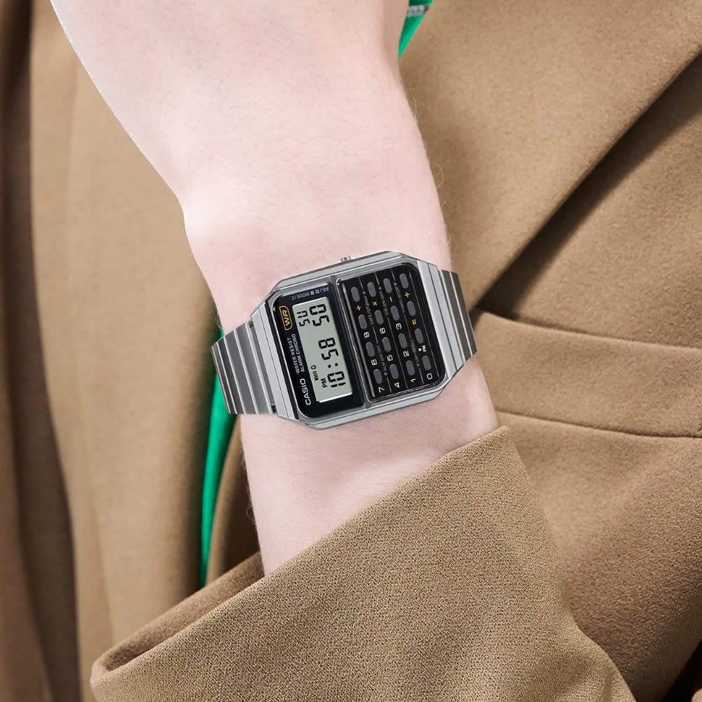 Reloj Calculadora Casio Vintage CA-500WE-1ADF Digital Acero Plateado Unisex3