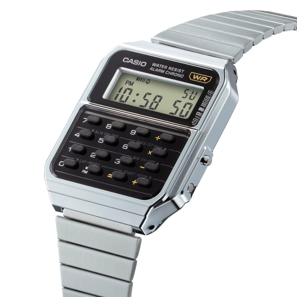 Reloj Calculadora Casio Vintage CA-500WE-1ADF Digital Acero Plateado Unisex6