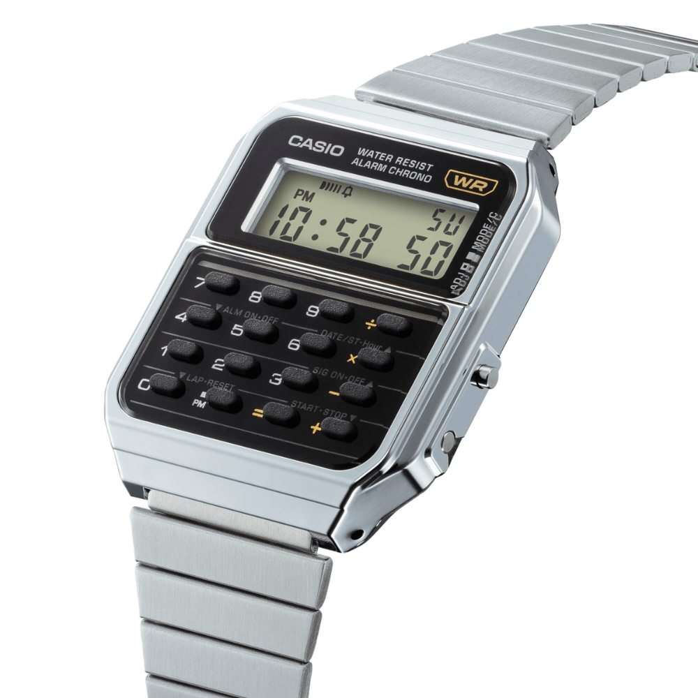 RELOJ CASIO CA-500WE-1ADF CALCULADORA PLATEADO3