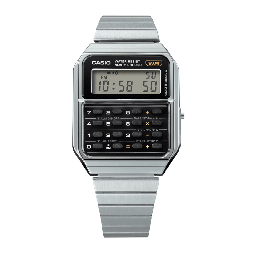 RELOJ CASIO CA-500WE-1ADF CALCULADORA PLATEADO4