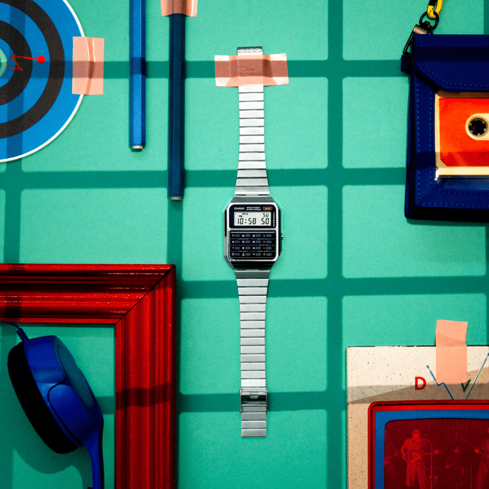 RELOJ CASIO CA-500WE-1ADF CALCULADORA PLATEADO5