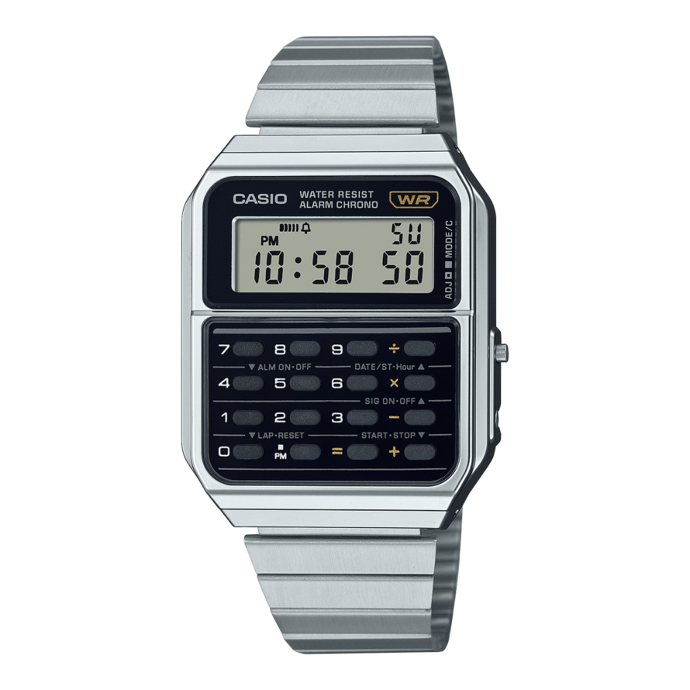RELOJ CASIO CA-500WE-1ADF CALCULADORA PLATEADO1