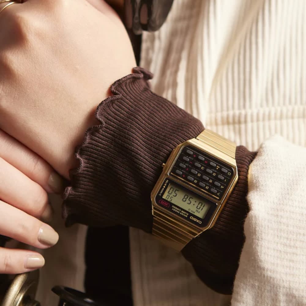 Reloj Calculadora Casio Vintage CA-500WEG-1ADF Digital Acero Dorado Unisex5