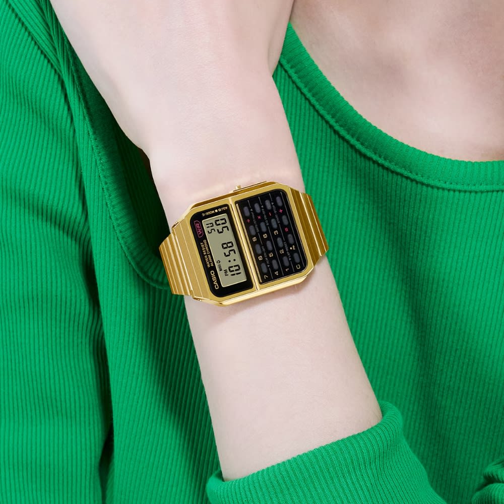Reloj Calculadora Casio Vintage CA-500WEG-1ADF Digital Acero Dorado Unisex2