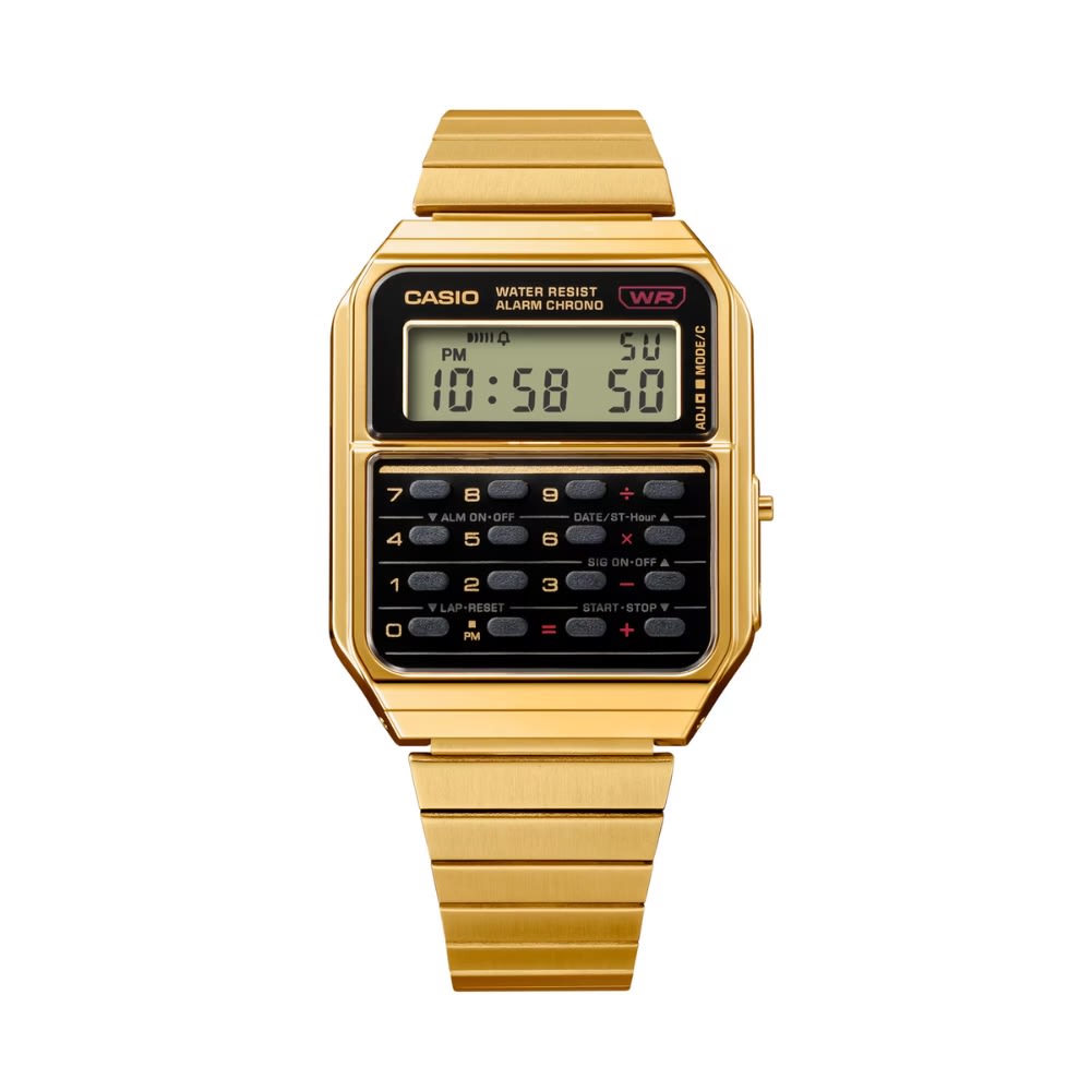 Reloj Calculadora Casio Vintage CA-500WEG-1ADF Digital Acero Dorado Unisex8