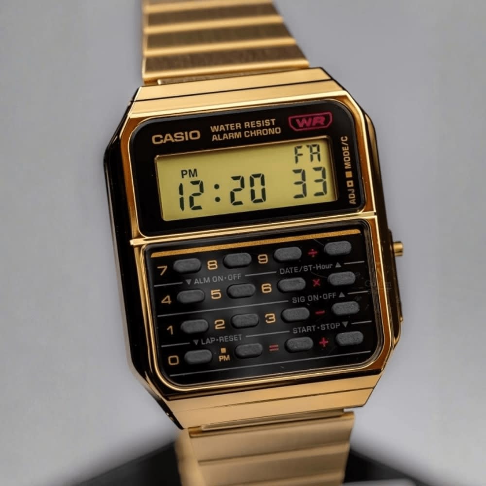 Reloj Calculadora Casio Vintage CA-500WEG-1ADF Digital Acero Dorado Unisex6