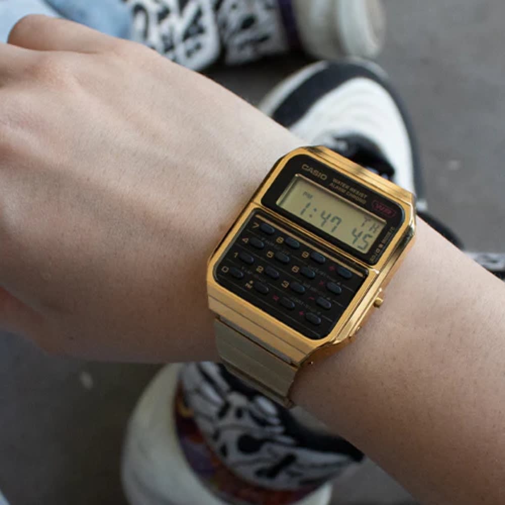 Reloj Calculadora Casio Vintage CA-500WEG-1ADF Digital Acero Dorado Unisex3