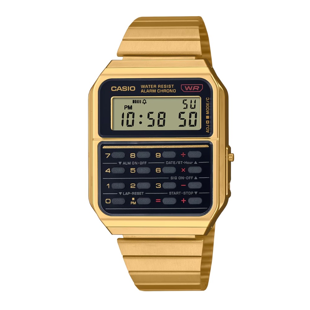 Reloj Calculadora Casio Vintage CA-500WEG-1ADF Digital Acero Dorado Unisex12