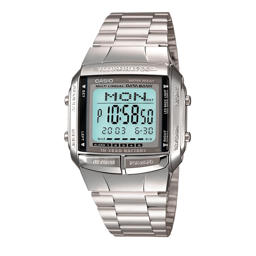 RELOJ CASIO DB-360-1ADF DATA BANK PLATEADO3