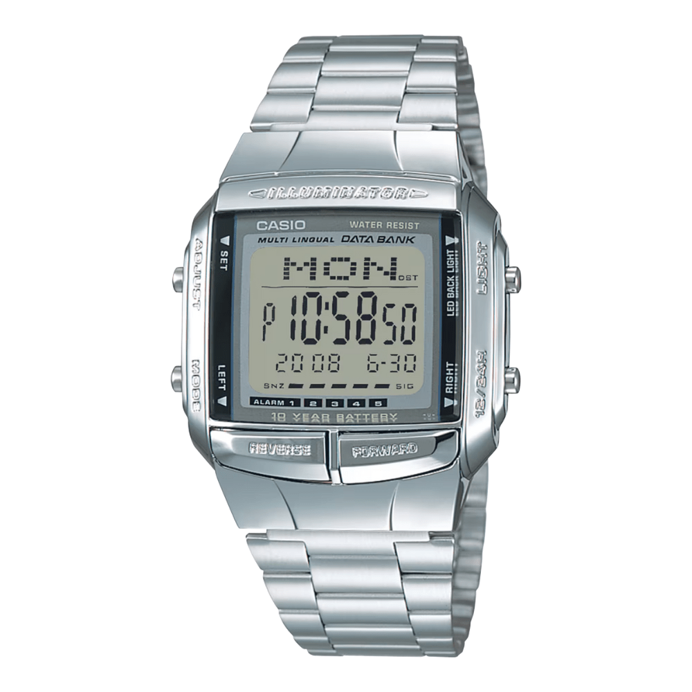 RELOJ CASIO DB-360-1ADF DATA BANK PLATEADO1