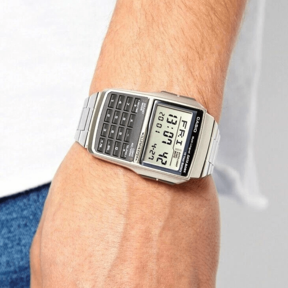 Reloj Casio Vintage  DBC-32D-1ADF Data Bank Plateado Hombre2