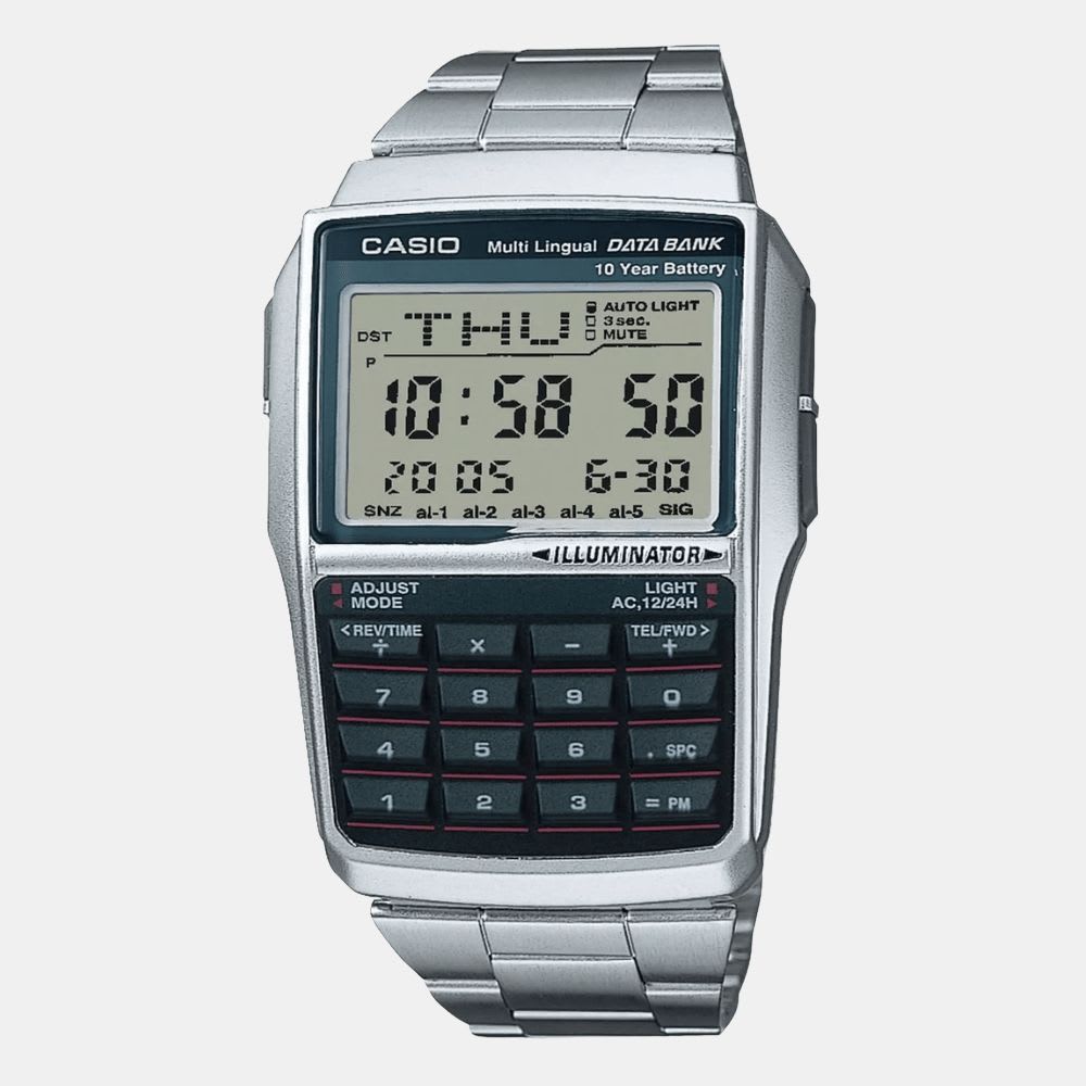 Reloj Casio Vintage  DBC-32D-1ADF Data Bank Plateado Hombre1
