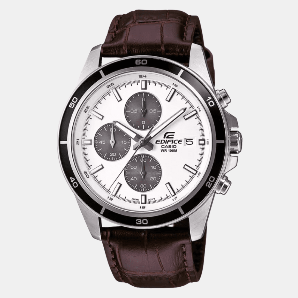 Reloj Casio Edifice EFR-526L-7AVUDF Cuero Análogo Plateado Hombre1