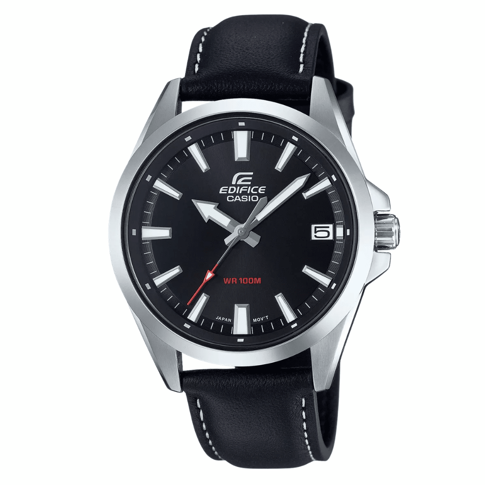 Reloj Casio Edifice EFV-100L-1AVUDF Cuero Dial Negro Análogo Plateado Hombre6