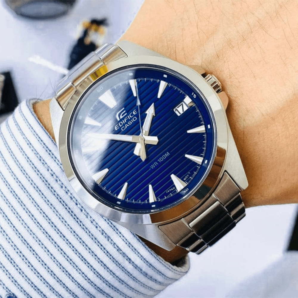 Reloj Casio Edifice EFV-140D-2AVUDF Acero Dial Azul Análogo Plateado Hombre2
