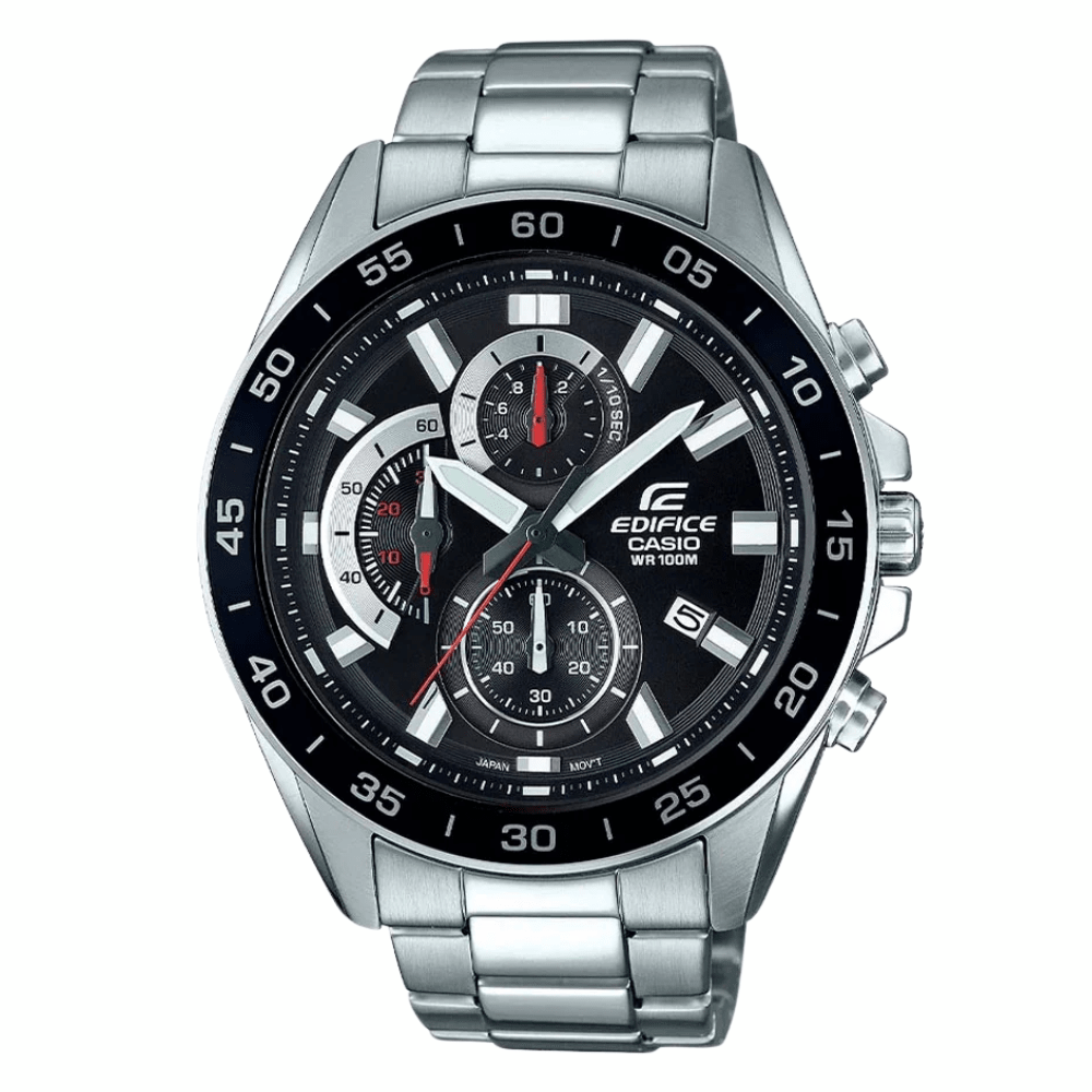 Reloj Casio Edifice EFV-550D-1AVUDF Cronógrafo Acero Plateado Negro Hombre8