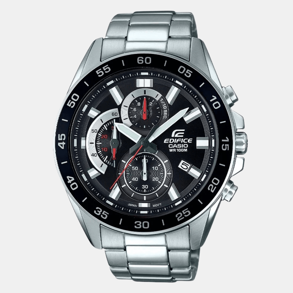 Reloj Casio Edifice EFV-550D-1AVUDF Cronógrafo Acero Plateado Negro Hombre1