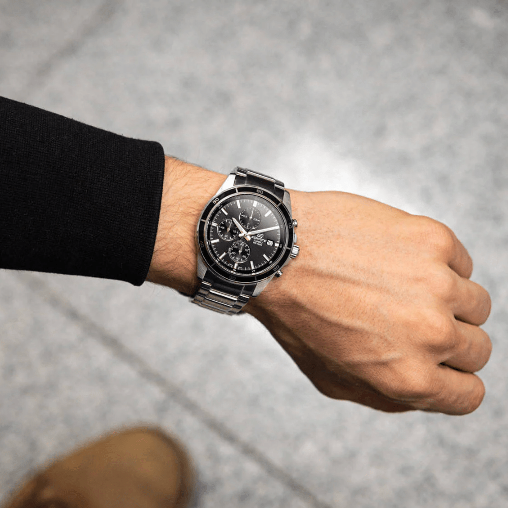 Reloj Casio Edifice EFR-526D-1AVUDF Acero Dial Negro Análogo Plateado Hombre2