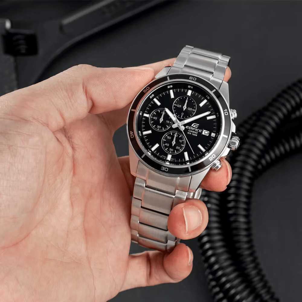 Reloj Casio Edifice EFR-526D-1AVUDF Acero Dial Negro Análogo Plateado Hombre3