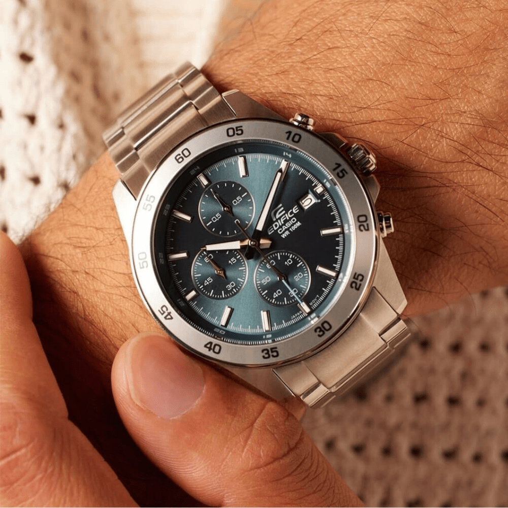 Reloj Casio Edifice  EFR-526D-2AV Acero Dial Azul Análogo Plateado Hombre2