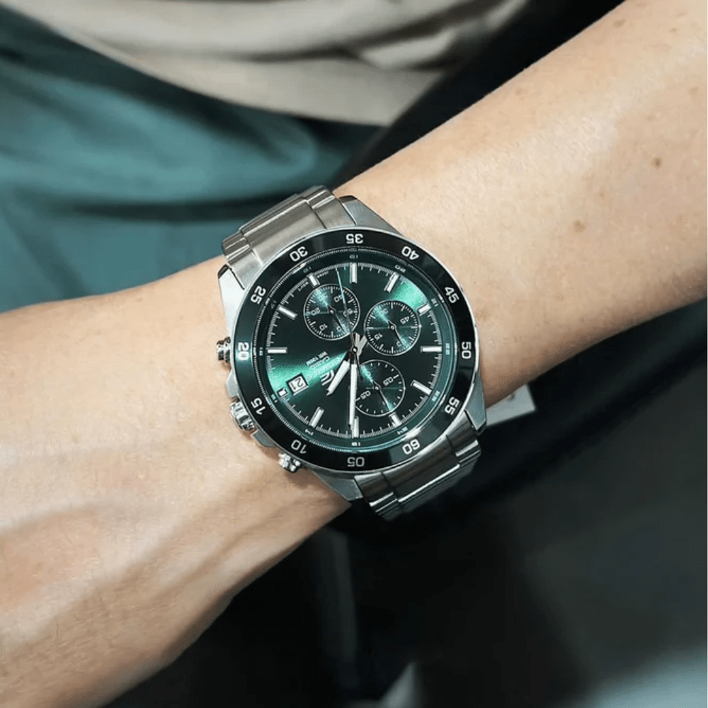 Reloj Casio Edifice EFR-526D-3AV Acero Dial Verde Análogo Plateado Hombre2