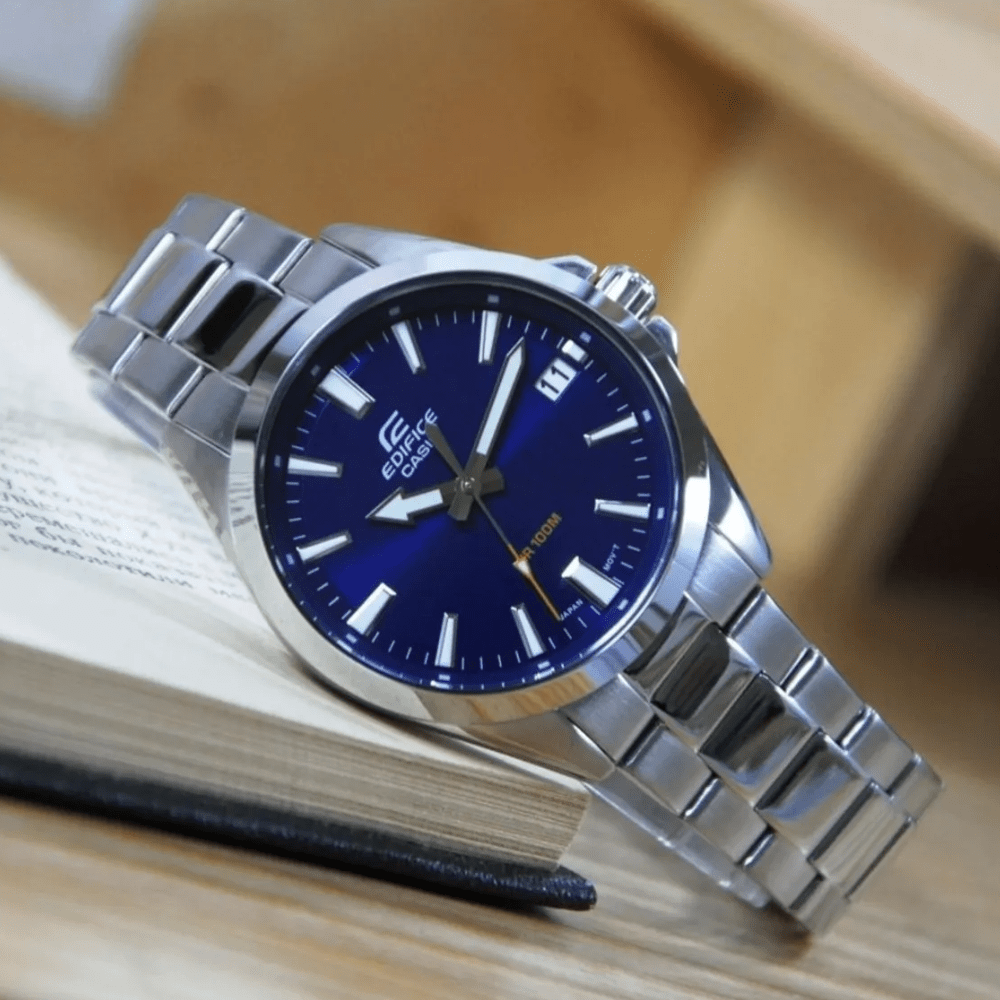 Reloj Casio Edifice EFV-100D-2AVUDF Acero Dial Azul Análogo Plateado Hombre5