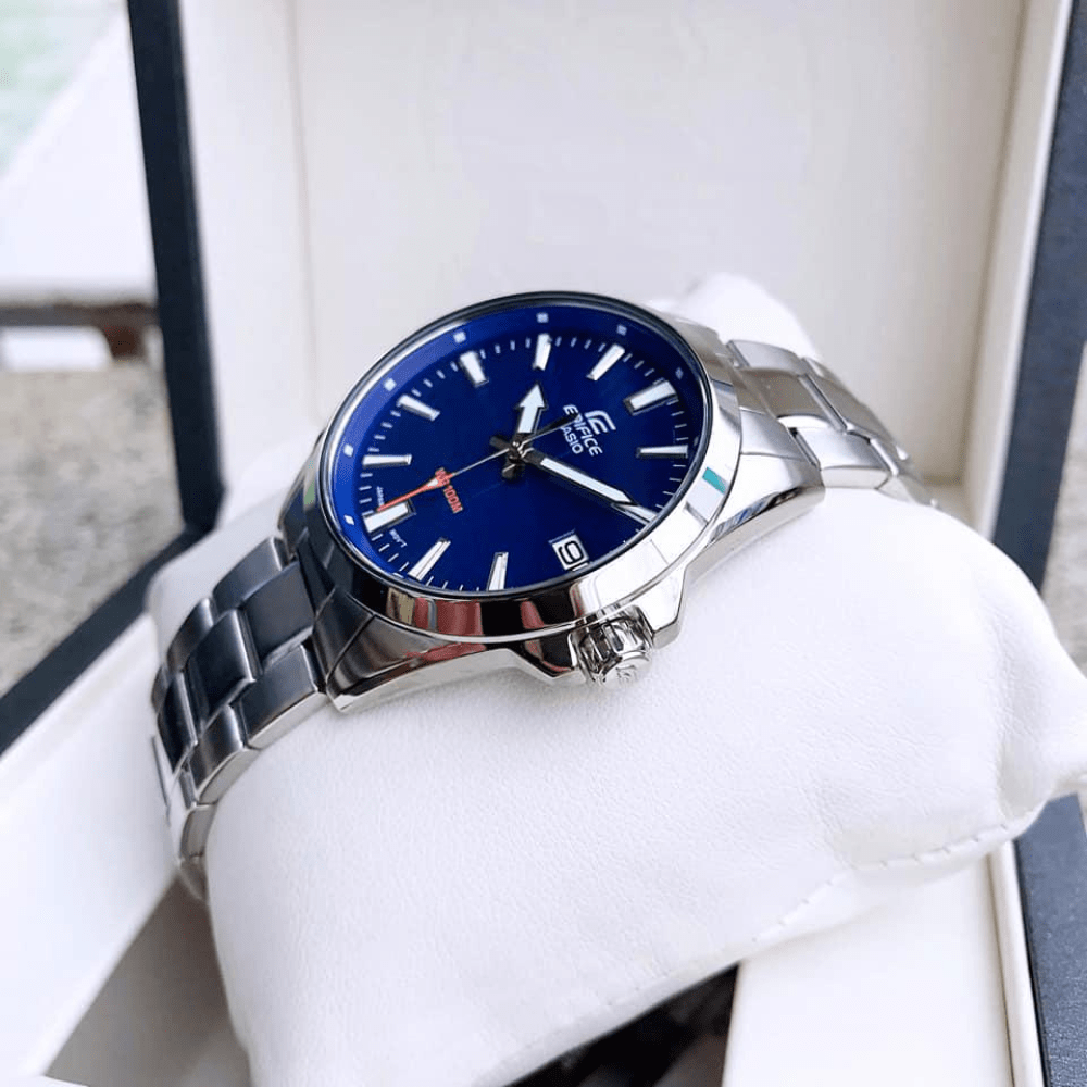 Reloj Casio Edifice EFV-100D-2AVUDF Acero Dial Azul Análogo Plateado Hombre4