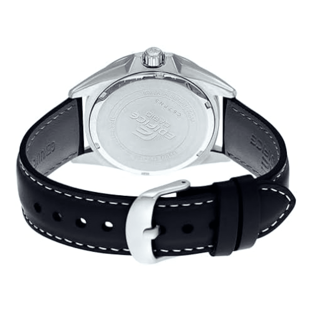 Reloj Casio Edifice EFV-100L-1AVUDF Cuero Dial Negro Análogo Plateado Hombre5