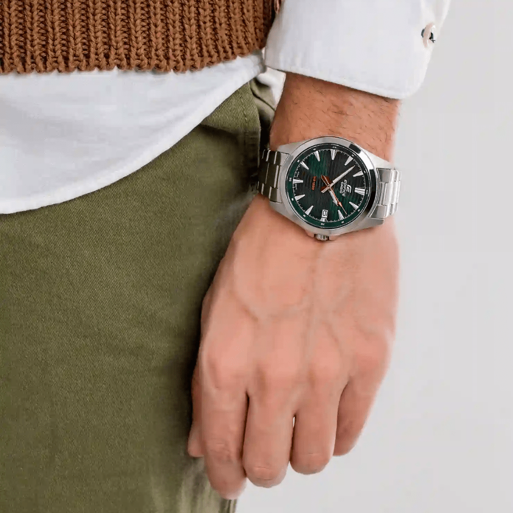 Reloj Casio Edifice EFV-140D-3AVUDF Acero Dial Verde Análogo Plateado Hombre2