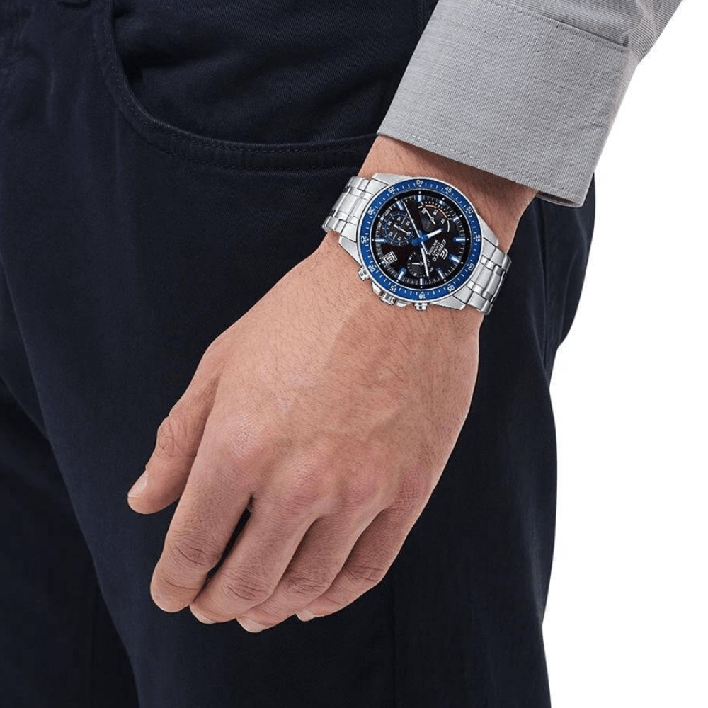 Reloj Casio Edifice EFV-540D-1A2VUDF Cronógrafo Análogo Plateado Hombre2
