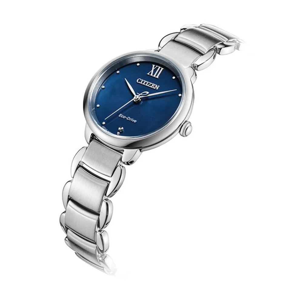 Reloj Citizen Eco-Drive EM0920-86L Plateado Acero Dial Azul Mujer6