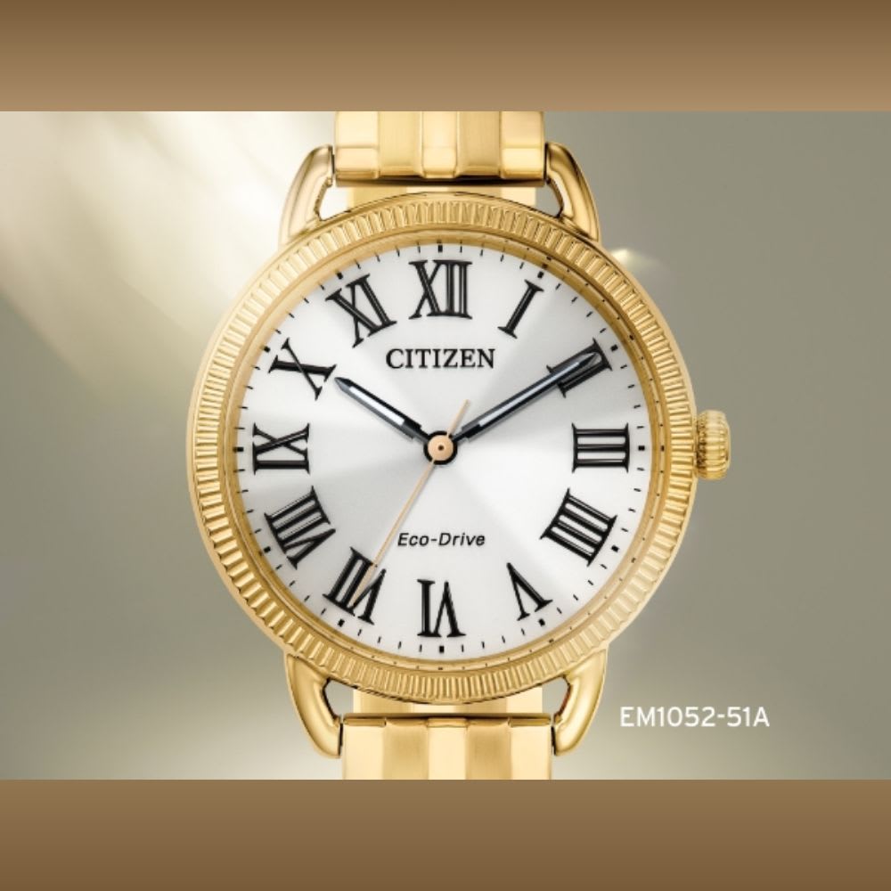 Reloj Citizen Eco-Drive  EM1052-51A Dorado Acero Números Romanos Mujer5