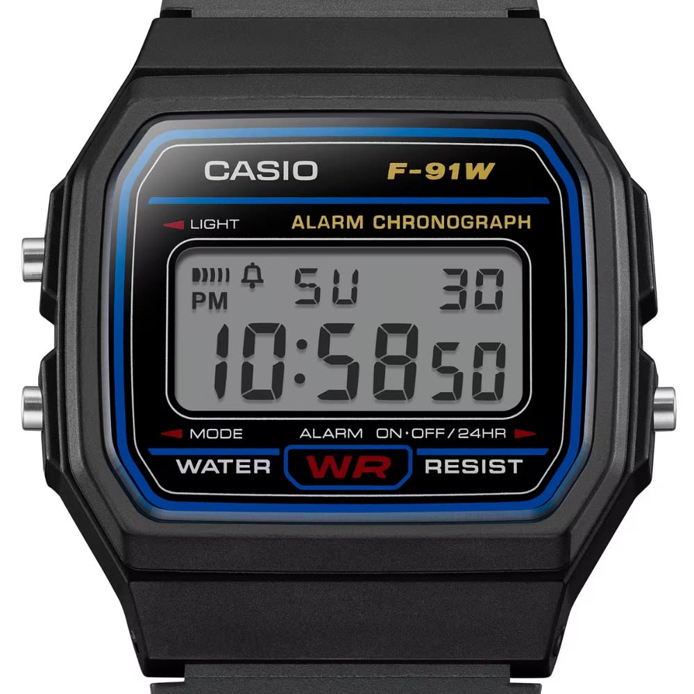 Reloj Casio Vintage F-91W-1DG Digital Clásico Negro Unisex6