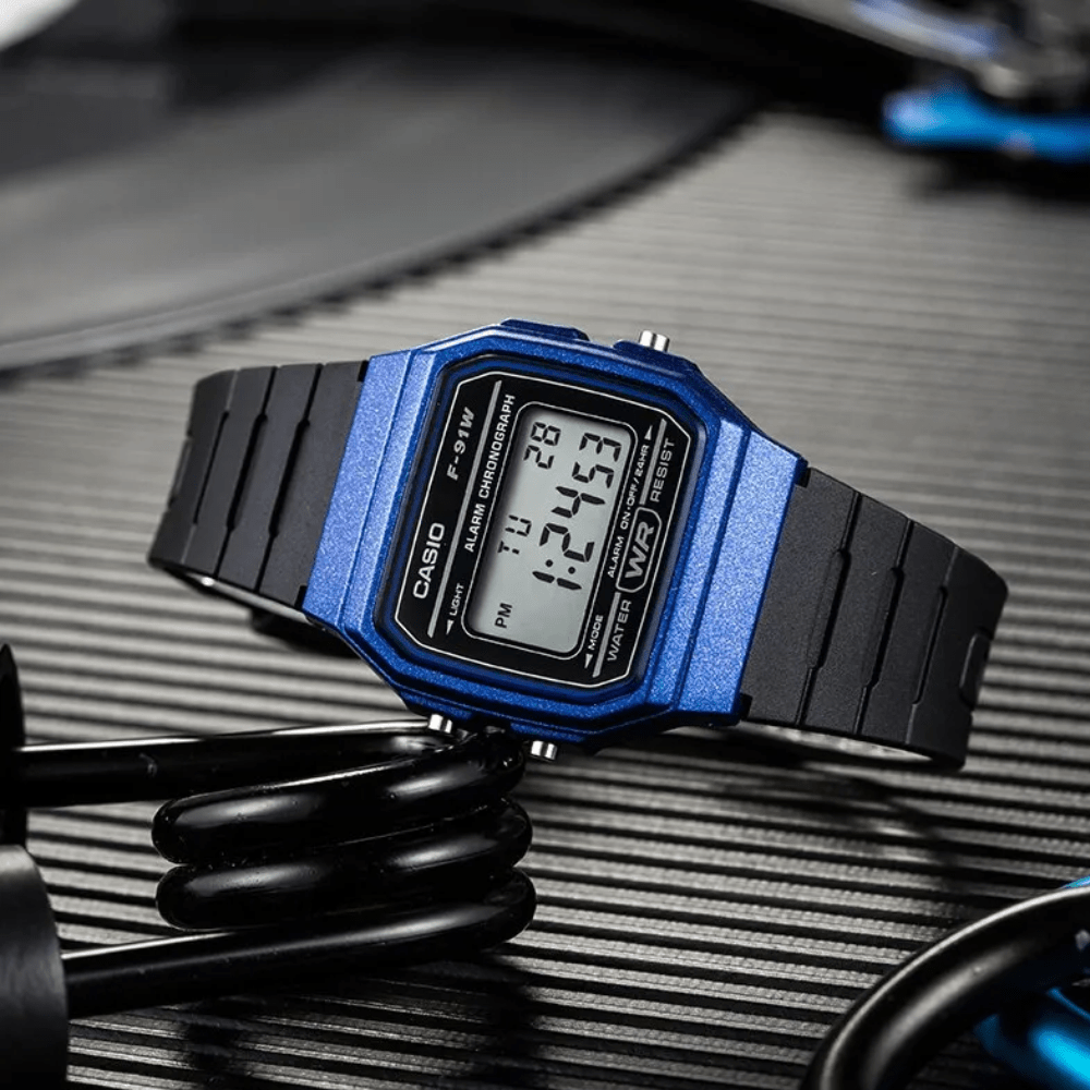 Reloj Casio Vintage F-91WM-2ADF Digital Clásico Azul Unisex3