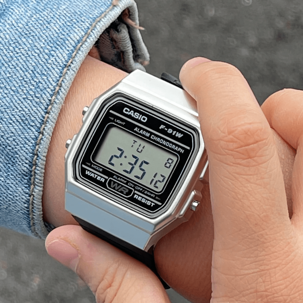 Reloj Casio Vintage F-91WM-7ADF Digital Clásico Plateado Unisex2