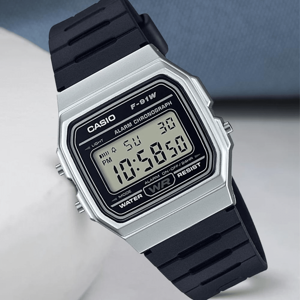 Reloj Casio Vintage F-91WM-7ADF Digital Clásico Plateado Unisex5