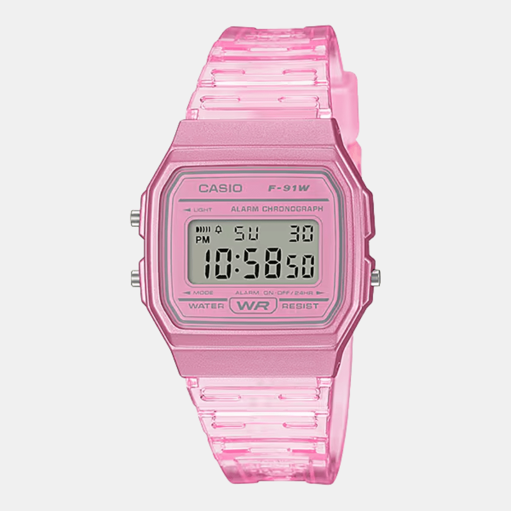 Reloj Casio Vintage F-91WS-4DF Digital Clásico  Rosado Transparente Mujer1